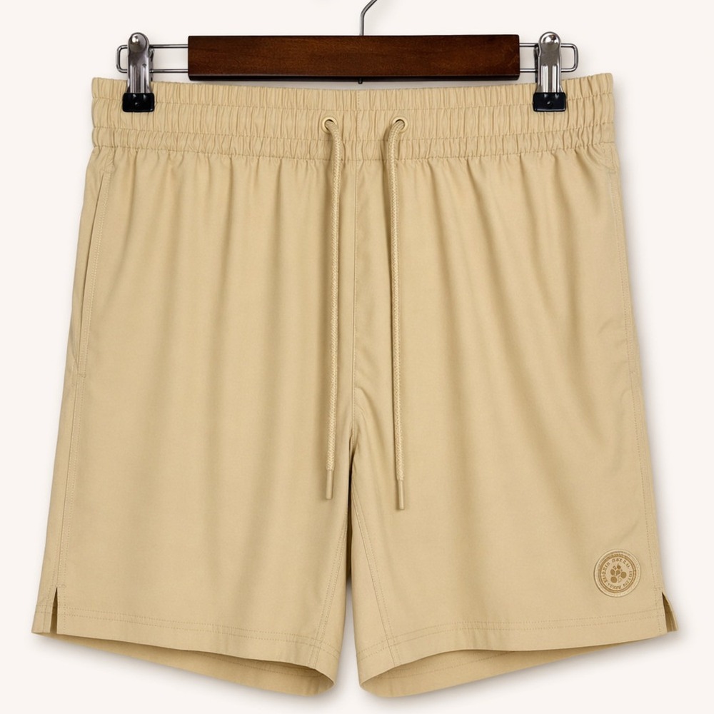 Imperial Motion Men Medium Chill Swim Shorts Trunks Tan Drawstring Beachy Resort